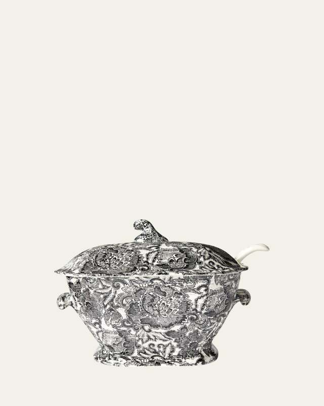 Faded Peony Soup Tureen
